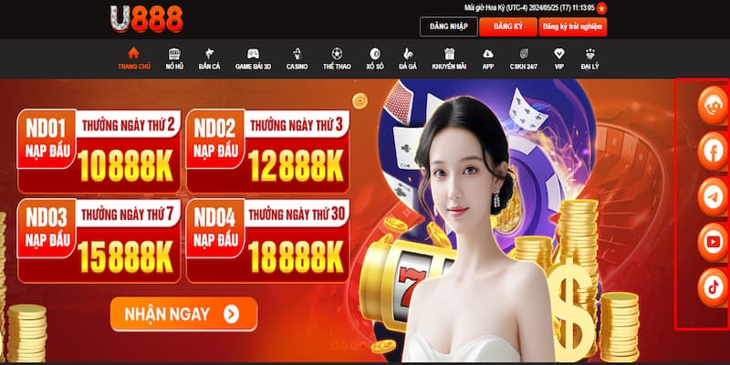 Liên hệ U888 qua live chat, bạn sẽ được tương tác trực tiếp với nhân viên nhà cái